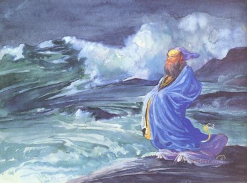  LaFarge Oil Painting - A Rishi Calling up a Storm John LaFarge